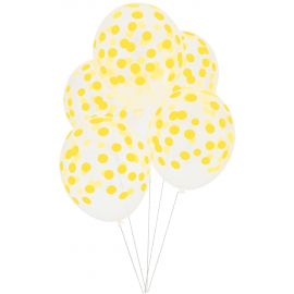 5 Ballons - Konfetti gelb