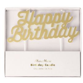 Kerze - Happy Birthday Gold