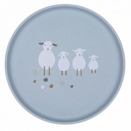 Kinderteller PP+Cellulose - Tiny Farmer Sheep & Goose - Blau