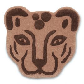 Handgetuftete Teppich Leopardenkopf - Braun