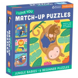 Puzzle Match Up - Dschungel Babys