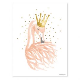 Wandposter - Flamingo pink and star