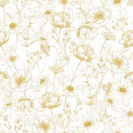 Tapete - Flowers - Botany Gold