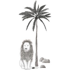 Wandaufkleber XL - Tree & Lion