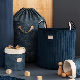 bamboo large Spielzeugkorb gold stella-night blue