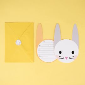 8 Einladungskarten - Hase