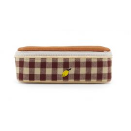 Pencil case - Special edition gingham - Grape gingham + willow brown + vanilla sorbet