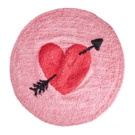 Baumwolle Teppich - Herz Rosa