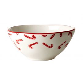 Keramikschale - WeiÃŸ - Santa And Candy Cane Print