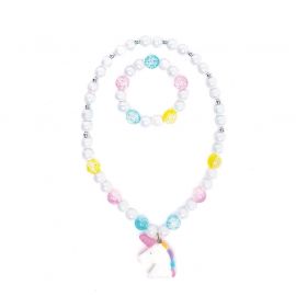 White Unicorn Halskette & Bracelet Set
