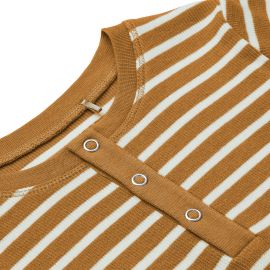 2-teiliger Wilhelm Pyjama - Y & D Stripe: Golden caramel & sandy