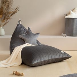 Essaouira Velvet Sitzsack - 115x77x77 cm - Slate Grey