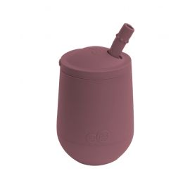 Mini Cup Becher mit Deckel und Strohhalm - Mauve