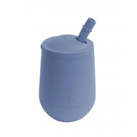 Mini Cup Becher mit Deckel und Strohhalm - Indigo