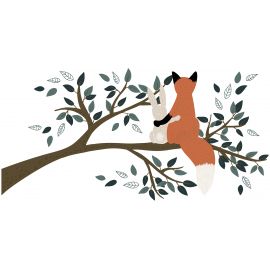 Wandaufkleber - Mr Fox And Rabbit On A Branch