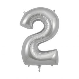 Folienballon Zahlen - silver 2