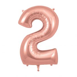 Folienballon Zahlen - rose gold 2