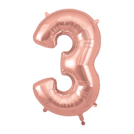 Folienballon Zahlen - rose gold 3