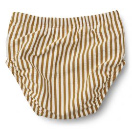 Anthony Babybadehose Seersucker - Y & D Stripe: Golden caramel & White