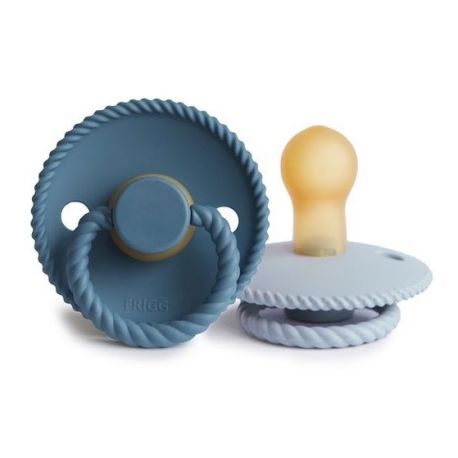 2er Set FRIGG Rope Latex-Schnuller - Ocean blue & Powder blue