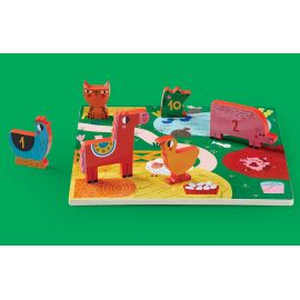Holzpuzzle Learn, match, count - 123 Barnyard - 10 Teile