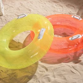 Aufblasbarer Schwimmreifen - 2er-Set - Zitrus & Neon-Korallenrot