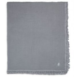 Decke Kinderbett Muslin Fringe 120x120cm Storm Grey