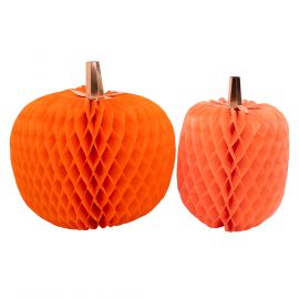 2-er Set Halloween Deko - Honeycomb Pumpkins