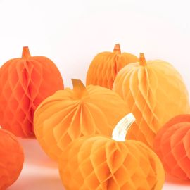 10-er Set Halloween Deko - Honeycomb Pumpkins