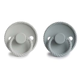 Frigg Schnuller Rope - 2-Pack - Silikon - French Gray& Silver Gray