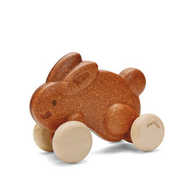 Plan Toys - Kaninchen mit Rädern - Braun