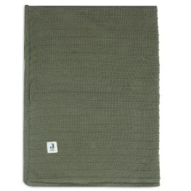 Jollein Decke Kinderbett 100x150cm Pure Knit Leaf Green/Velvet GOTS