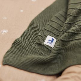 Jollein Decke Wiege 75x100cm Pure Knit Leaf Green GOTS