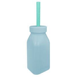 Flasche+Strohhalm - Mineral Blue / Aqua Green