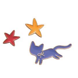 Set aus 3 lackierten Anstecknadeln Katze - Les Parisiennes
