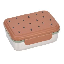 Brotdose Edelstahl Happy - Prints caramel