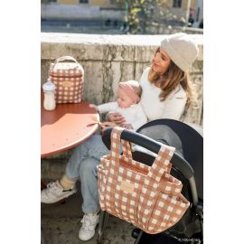 Hyde Park Isotherm Bag für Flasche und Mittagessen 18x23x10 - Terrakotta -Schecks