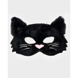 Den Goda Fen - Flauschige schwarze Katzenmaske Einzigartige Größe