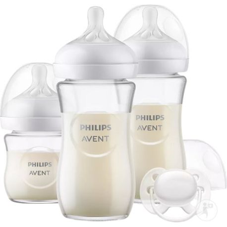 Avent - Natural 3.0 Neugeborenen-Set 3x Lätzchen Glas