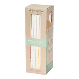 Musselintuch Swaddle 120 x 120 Vintage Sunny Stripes - Little Dutch