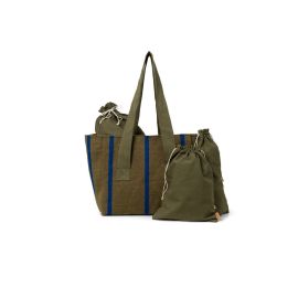 Picknicktasche für den Garten - Olive/Hellblau