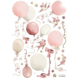 Stickerbogen A3 (29,7 X 42 cm) - Flyng Kites & Balloons (Pink) - Lilipinso