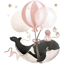 Spezifischer Sticker - Flying Whale (Pink) - Lilipinso