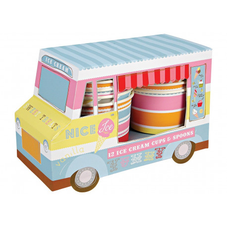hipper Lieferwagen mit Eisbechern hipper Lieferwagen mit Eisbechern