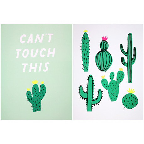 stacheliges Set von Zwei Kaktus Postern