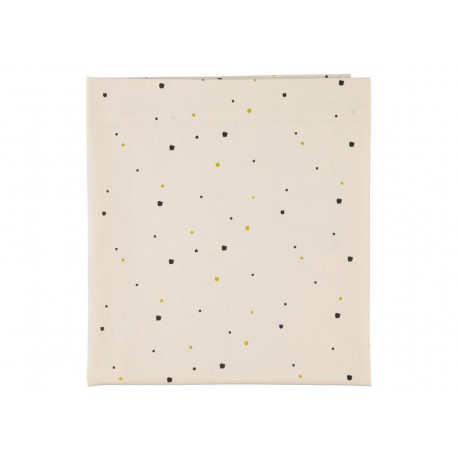 Wiegenlaken ' Spotty 13 sand/black' 75x90 cm Wiegenlaken ' Spotty 13 sand/black' 75x90 cm