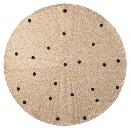 Hipper Jute-Teppich 'Black dots' (100 cm)