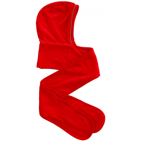 Kapuzenschal aus velours - rot/jade Kapuzenschal aus velours - rot/jade