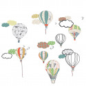Set mit wunderschönen Heißluftballon-Stickern