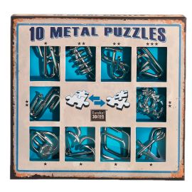 Set mit 10 Metal Puzzles - Blau